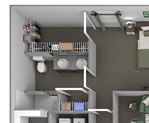 Anson on Palmer Ranch - B3 - 2 Bedrooms and 2 bath - 3D floor plan Anson on Palmer Ranch - B3 - 2 Bedrooms and 2 bath - 3D floor plan
